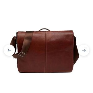 NWOT Baconi Leather Messenger Bag